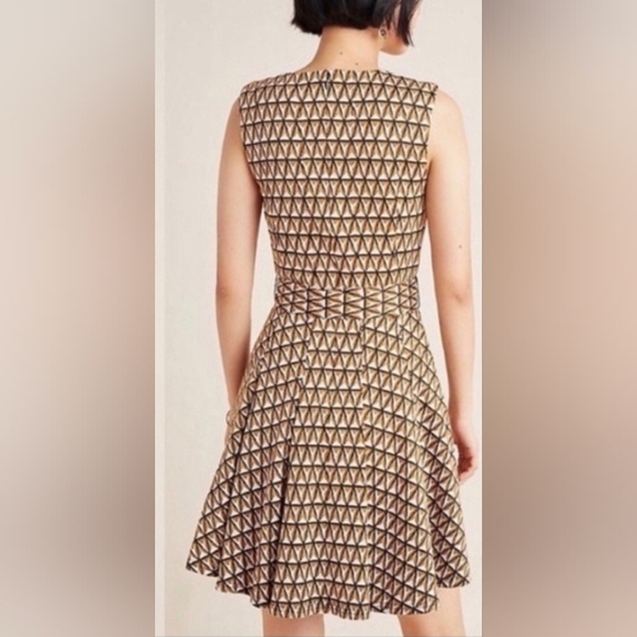 NWT Anthropologie Hutch Amina Geometic Pattern Black Gold Sleeveless Lined - Picture 10 of 10